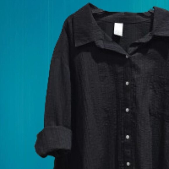 NWT Time and Tru Women's Black Long Sleeve Top - 2X (20W-22W) - Picture 3 of 10